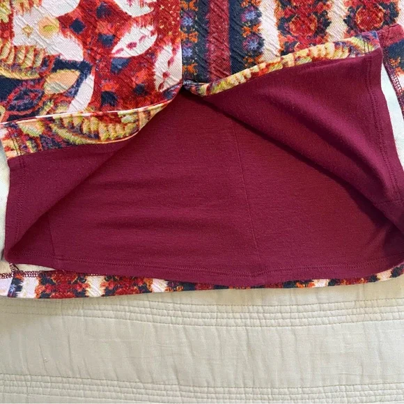 Maeve Multicolor Marala Striped Patterned Pencil Skirt Red Motif - Picture 5 of 8